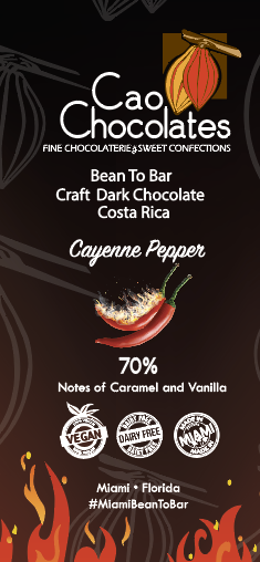 Dark Chocolate single origin Costa Rica 70% + cayenne pepper