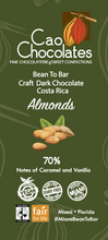 Load image into Gallery viewer, Dark Chocolate single origin Costa Rica 70% + almonds