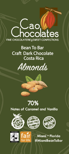 Dark Chocolate single origin Costa Rica 70% + almonds