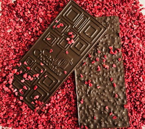 Dark Chocolate single origin Dominican Republic 70% + Raspberries