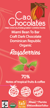 Load image into Gallery viewer, Dark Chocolate single origin Dominican Republic 70% + Raspberries