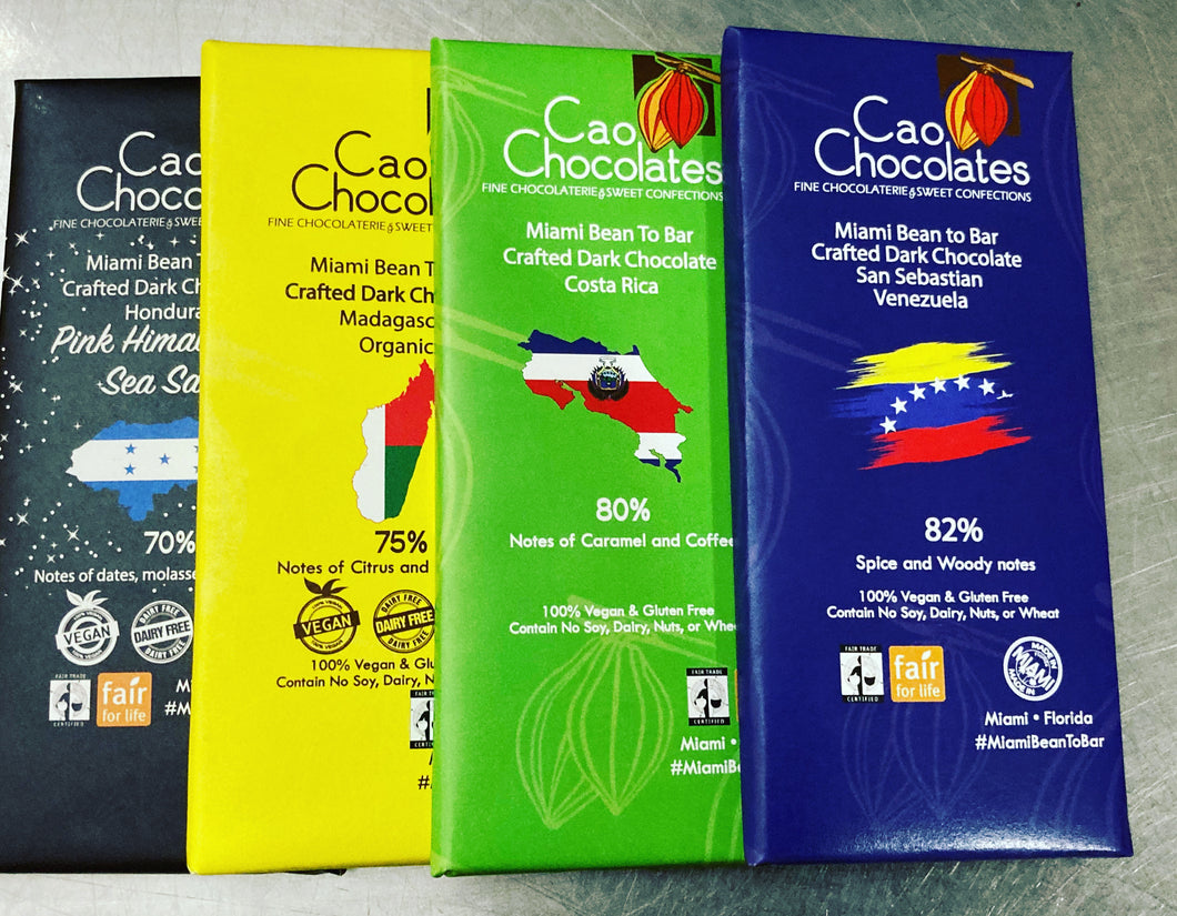 Cao Chocolates assorted chocolate bars gift set