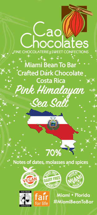 Dark Chocolate single origin Costa Rica 70% + sea salt